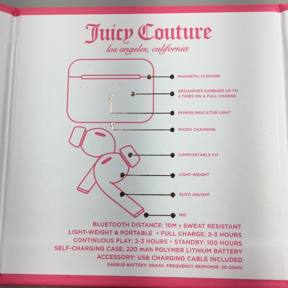 Juicy Couture Headphones Left Juicy Couture Ombre Wireless Earbuds